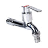 Chrome Plated Brass Bib Tap with a polished finish for laundry or garden use, resistant to moisture.