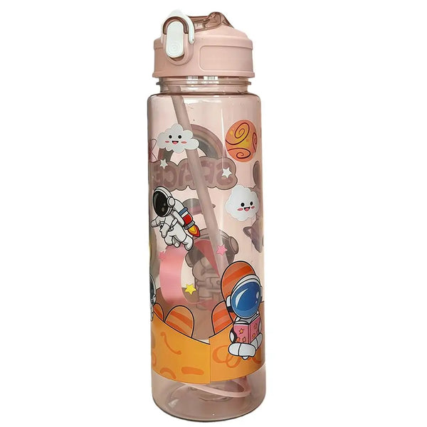750ml Cartoon Space Plastic Water Bottle