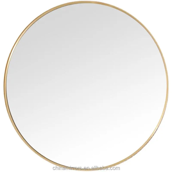 Large Full Circle Black Metal Framed Wall Mirror