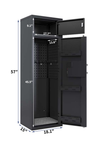 Inside view of an Electronic Combination Lock Safe Box showing dimensions and features for secure storage.