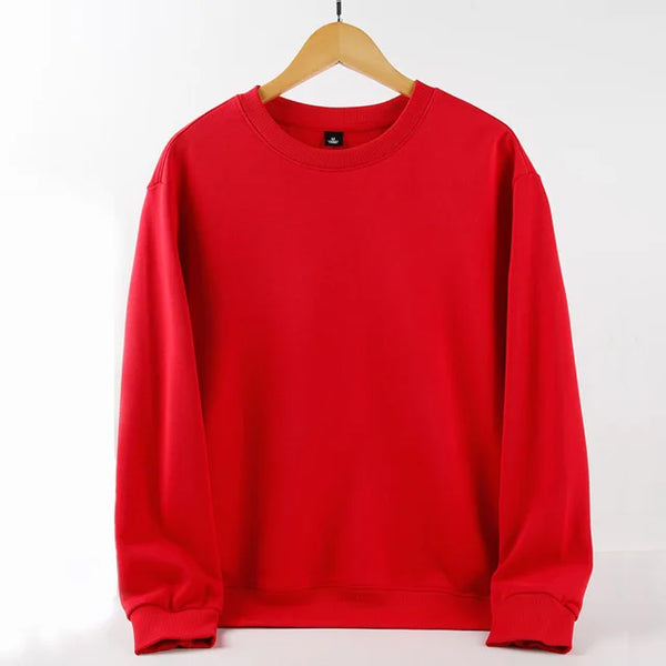 Unisex Oversized Blank Hoodies in vibrant red color, showcasing a relaxed fit and stylish design for all genders.