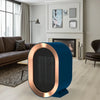 Portable PTC Electric Fan Heater in a stylish living room setting with modern decor.