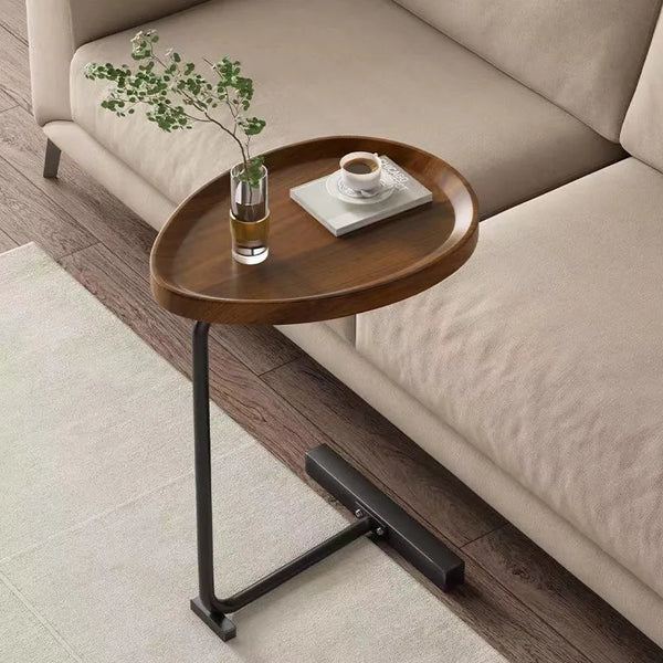Waterproof MDF Sofa Beside Living Room Side Table with decorative plant and drink, stylish addition to modern homes.