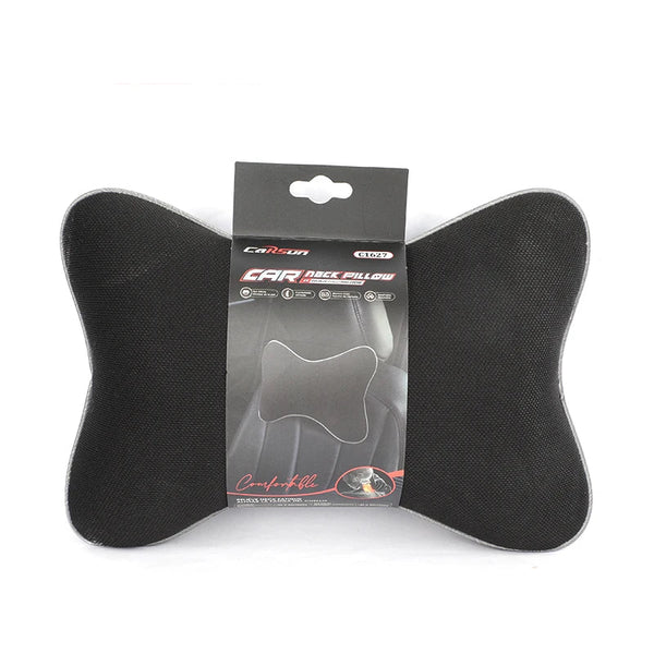 Soft Memory Foam Car Neck Rest Pillow packaging showing ergonomic design for improved neck support.