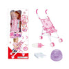 12-Inch Baby Doll and Foldable Stroller set with doll, stroller, bottle, wipes, and potty accessories.