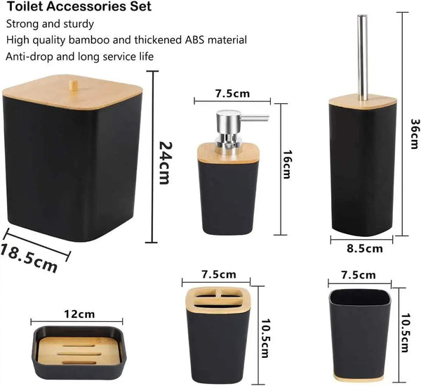 6-Piece Eco Friendly Kitchen Set featuring bamboo and ABS materials for sustainable dining solutions.