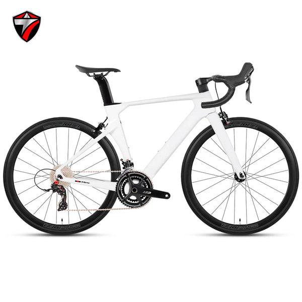 2nd Generation 24-Speed Flat Bar Road Bike in sleek white color with aerodynamic design and modern features.