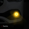 Universal 12V COB LED White Daytime Running Lights with bright yellow fog light glowing