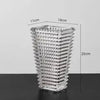Textured Glass Vase with Beaded Geometric Pattern
