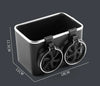 Car Armrest Cup Holder Storage Box with dual cup holders and dimensions 18CM x 11CM x 11.5CM.