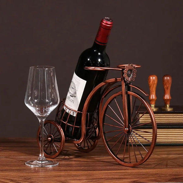 Retro Bicycle Wine Glass Holder and Fruit Basket Display Rack