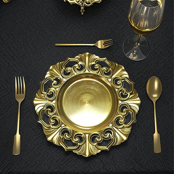 Vintage Gold Hollowed Charger Plate