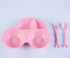Car-Shaped Kids Bowl with Spoon and Fork Set