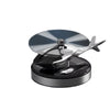 Solar-Powered Rotating Helicopter Car Air Freshener on a black base with a rotating propeller, adding freshness and style.