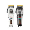 V-699 Professional Electric Hair Clipper duo in white and black with barber design and digital display.