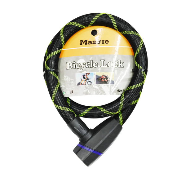 Portable Anti-Theft Bicycle Cable Lock with 2 Keys in houndstooth style with packaging and secure design.