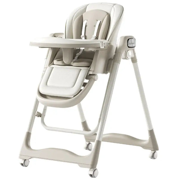 Adjustable Baby High Chair with Swing in modern design, perfect for feeding and soothing newborns to toddlers.