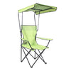 Folding Beach Chair with Sunshade Canopy in green color, perfect for outdoor relaxation.