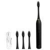 Electric Sonic Toothbrush for adults with four brush heads and charging cable.