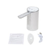 Portable Desktop Water Dispenser Pump with USB charging cable and user manual on a white background.