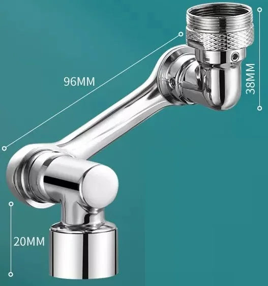 1080 Degrees Rotating Kitchen Water Saving Faucet with precise dimensions and flexible design for efficient water use.