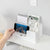Plastic Stackable Office Desk Organizer with phone holder, stationery, and notepad in a clean workspace setting.