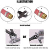 Illustration showing install and uninstall methods for Stainless Steel Double Pipe Clamp with hose and tool.