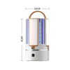 Rechargeable LED Mosquito Killer Lamp and Lantern with UV light and measuring 10cm x 18cm, portable design.