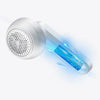 Portable USB Rechargeable Fabric Shaver and Lint Remover with blue cleaning feature, designed for effective lint removal.