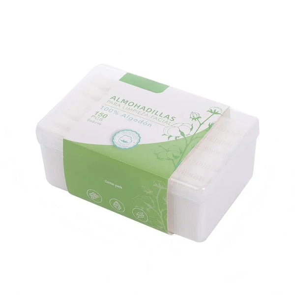 3 Layers Square Cotton Pads package containing 100% cotton pads, ideal for beauty and skincare applications.