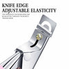 Close-up of U-shaped Nail Art Clippers featuring knife edge and adjustable elasticity for versatile nail care.