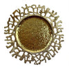 European Style Irregular Hollow Plating Plate featuring a decorative gold ceramic serving design with a textured surface.