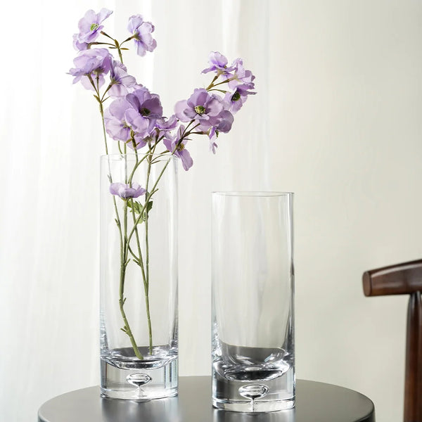 Tall Slim Glass Cylinder Vase for Table Decor