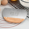 Stainless Steel Flour Sifter Baking Tool with wooden handle and measurement markings for precise baking.
