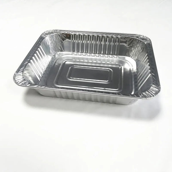 3100ml Aluminium Foil Takeaway Container placed on a white surface, ideal for leftovers and catering uses.