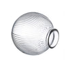 Clear Ribbed Glass Globe Pendant Lampshade showcasing ribbed design and clear glass structure.