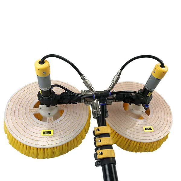 High Quality Window Solar Panel Cleaning Tool with dual rotating brushes for efficient solar panel maintenance.