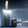 High Capacity Portable Power Bank with LED Light displaying dual charging ports and a bright LED beam.