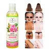 Pure Natural Rose Essential Oil bottle for hair and skin nourishment with before and after results.