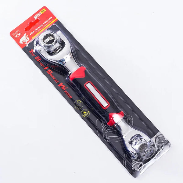 52-in-1 Multi-function Socket Wrench in packaging, ideal for handling bolts and nuts with versatility and precision.