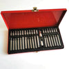 40 Piece Hex Allen Wrench Screwdriver Bit Set displayed in a red case, showcasing various sizes and types of bits.