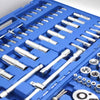 172pcs Auto Repair Mechanic Socket Tool Set organized inside a blue tool case, showcasing various essential sockets and tools.