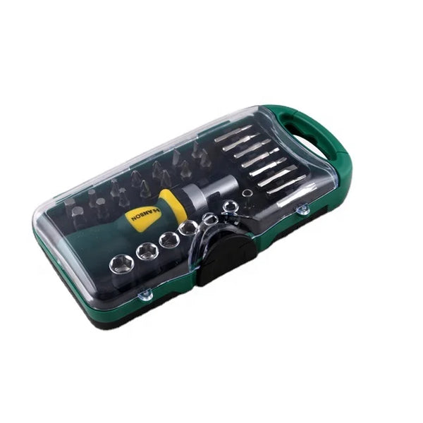 30-Piece Ratchet Screwdriver and Socket Bit Set