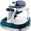 4 in 1 Multifunctional Push Baby Walker with Music in teal and white design, featuring engaging activities and safety features.
