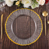 Gold Wavy Rim Glass Charger Plate
