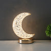 Luxury Crystal Star and Moon Rechargeable LED Table Lamp featuring a crystal moon design.