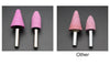 10Pcs Ceramic Abrasive Stone Mounted Grinding Set featuring pink abrasive grinding tools for precision finishing.