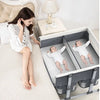 Double Crib Movable Portable Easy Fold Twins Baby Bed in a stylish design with two babies and a parent nearby.