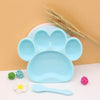 Bear Paw Shape Silicone Baby Feeding Plate Set