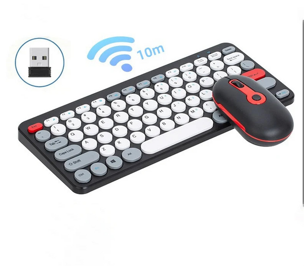 Wireless Circular Keycap Keyboard and Mouse Set